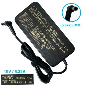 Cargador Laptop Asus Gamer 19v 6.32a CONECTOR 5.5x 2.5mm